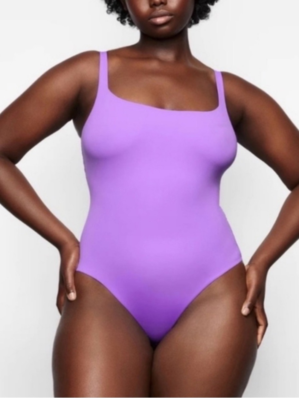 Skims fits everybody square neck bodysuit ultra violet